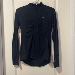 Black half zip up paradox athletic wear shirt